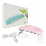 Secadora Uv Manicure, Mini Sun 6 Led, Usb, Plegable