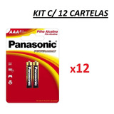 Pilha Panasonic Aaa Palito Alcalina Kit C/12 Cartelas- 24uni