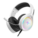 Fone De Ouvido Over-ear Gamer Havit Gamer H2232d Branco Com Luz  Rgb Led