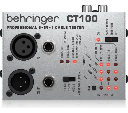 Testeador De Cables Behringer Ct100 Profesional