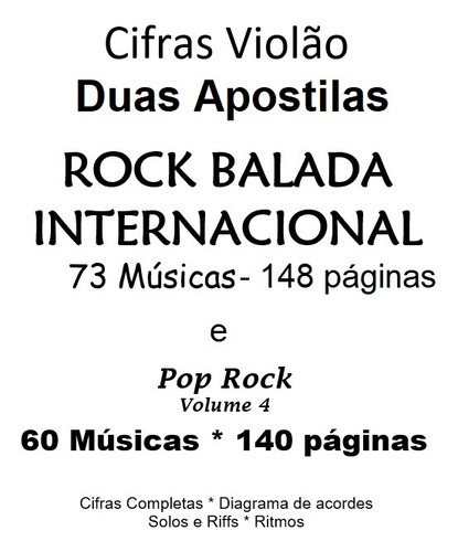 Cadernos Cifras Violão Rock Internacional E Pop Rock - 2 Volumes