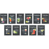 Kit 11 Quadros Decorativos Bebidas Churrasco Personalizado