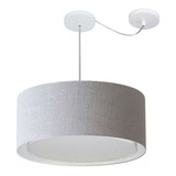 Lustre C/ Desvio De Centro Md-4314 Cupula Tec 50x25cm Cinza