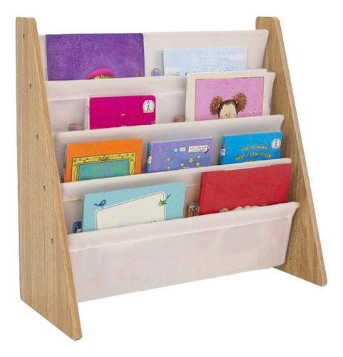 Librero Organizador Libros Revistero Tela Niños - Mini Minds Color Blanco