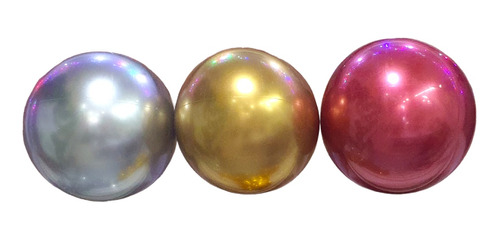 Esfera Gigante Adorno Navideño Pelotas Plástica Metal 6 Pz 