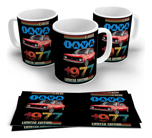 Taza Fiat 128 Iava 1977 Autos Iconicos Retro Vintage Art