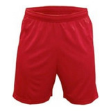 Short De Futbol Rojo Liso Costuras Reforzadas 