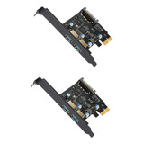 2 Tarjetas De Expansión Usb3.0 De 2 Puertos, Pci-e A Usb 3.0