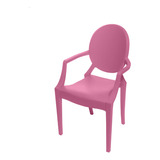 Cadeira De Jantar Infantil Boxbit Invisible Rosa Com Braço