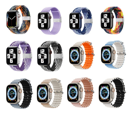 Correa Para Apple Watch De Nylon Trenzado De Silicio Todas L