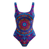 Body Maiô Estampado Raveup Mandala Azul Portal