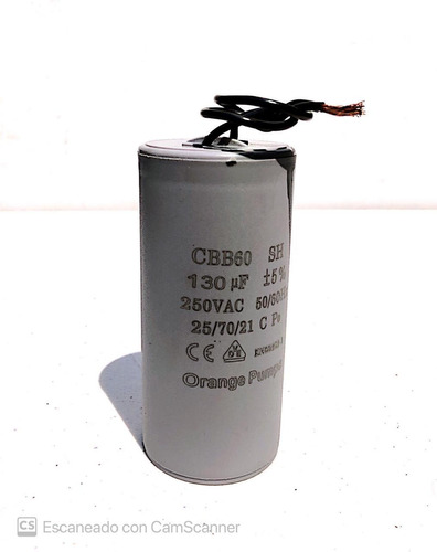 Capacitor 130mfd Condensador 130uf 250v Redondo Cable Pd