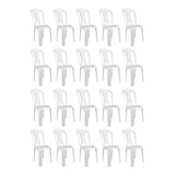 Combo 20 Cadeiras Plásticas Bistrô Branca Até 182kg Mor