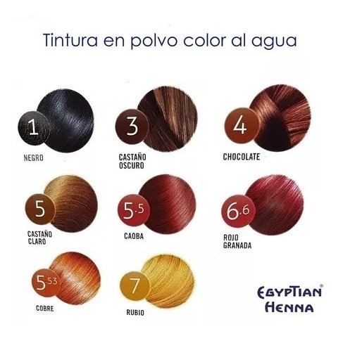 Egyptian Henna Tintura En Polvo Color Al Agua X 90grs