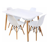 Mesa Comedor Eames Blanco + 4 Sillas - Promoción!!!