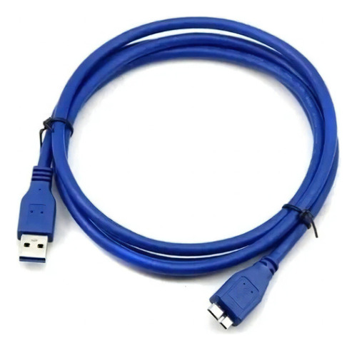 Cabo Usb 3.0 Para Hd Externo De 1,50 Metros Blindado Cor Azul