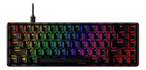 Teclado Gamer Hyperx Idioma Inglés Con Luz Rgb Color Negro