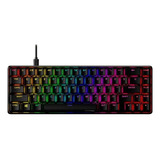 Teclado Gamer Hyperx Idioma Inglés Con Luz Rgb Color Negro