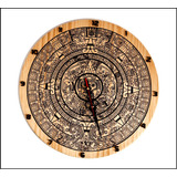 Calendario Maya Reloj Mural Madera