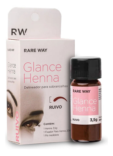 Henna Rare Way Glance 3,5g Para Sobrancelhas Cor Ruivo