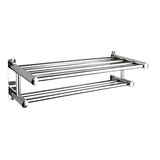 Porta Toalha Duplo 60cm Em Turbo De Aço Inox 304