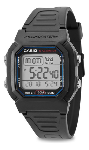 Relógio Casio W-800h-1 Masculino Digital Preto Cor Do Fundo Branco 