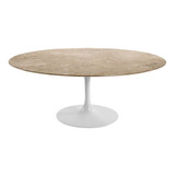 Mesa Saarinen Jantar Oval Travertino  1,60 X 0,90 X 75