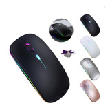 Mouse Recarregável Sem Fio Wireless Com Led Rgb Ergonômico