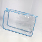 Necessaire Transparente E Azul 23x15 Viagem Maternidade