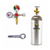 Kit Cilindro Chopp Co2 2,3 Kg + Regulador Saída Simples