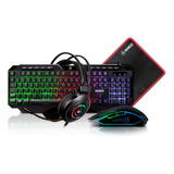 Kit Gamer 4x1 Teclado + Mouse+mousepad + Headset Mancer Orc.