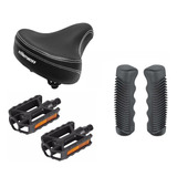 Kit Bike Antiga Monark Monareta Selim Couro Pedal Manopla.