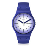Reloj Swatch Violet Verbena Suon716 Color De La Correa Azul Color Del Bisel Azul Color Del Fondo Blanco