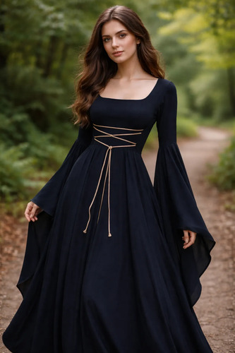 Vestido Mujer Estilo Vintage Medieval