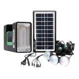 Kit Panel Solar + Bombillos + Lampara Gdlite-10