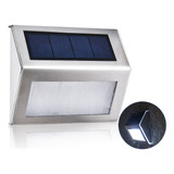 Lámpara De Exterior Solar (blanca), Farola 3l-ed (luz Cálida