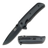 Navaja Cuchillo Master Usa Acero Inox 440 Apertura Asistida Color Carbono