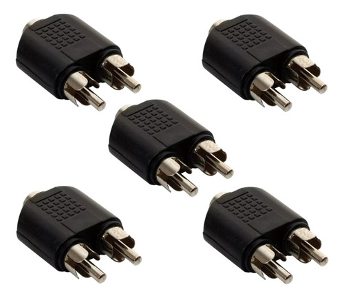 Adaptador Jack 3.5 Hembra Stereo / Rca X2 Macho Plástico X5