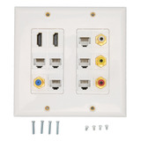 Coaxial Ethernet Placa De Pared Hd Multimedia Interfaz Cat6