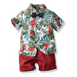 Conjunto Ropa De Niño Camisa - Short - Corbatín...002