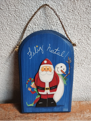 Placa Decoração Natalina Em Madeira/feliz Natal/auto Relevo