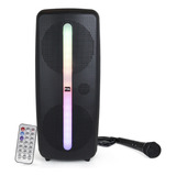 Bocina Portátil Bluetooth Recargable Fol Fs-l282 Torre 25w Color Negro