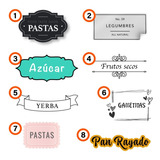 Etiquetas Tapers Plancha Stickers Vinilo Cocina Alacena 