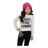 Conjunto Moletom Infantil Para Meninas Blusa Fechada 4 A 8a