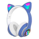 Fone De Ouvido Com Redução De Ruído Orelha De Gato Azul
