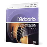 Juego Cuerdas Guitarra Acustica Bronce Ej13 11-52 Daddario +