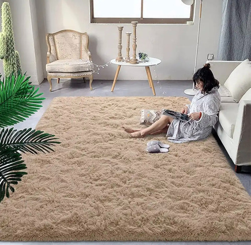 Alfombra Peludas Tipo Shaggy 200cm X 300cm Beige