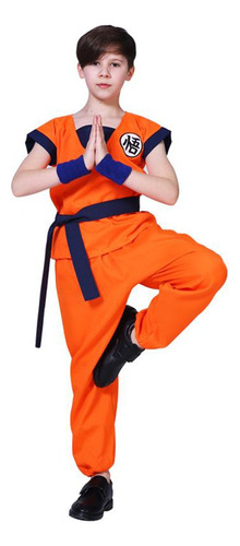 Disfraz De Son Goku Traje Anime Dragon Ball De Cosplay Gui Para Niños, Halloween,set Completo Ropa Top Pantalón Cinturón Cola Muñequera