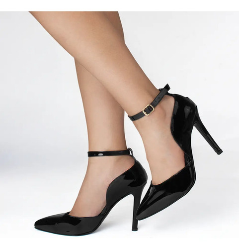 Zapatilla Mujer Estilo Puntal Elegante Tacón Delgado Pulsera