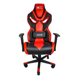 Cadeira De Escritório Mymax Mx9 Gamer Ergonômica  Preta E Vermelha Com Estofado Em Tecido Sintético